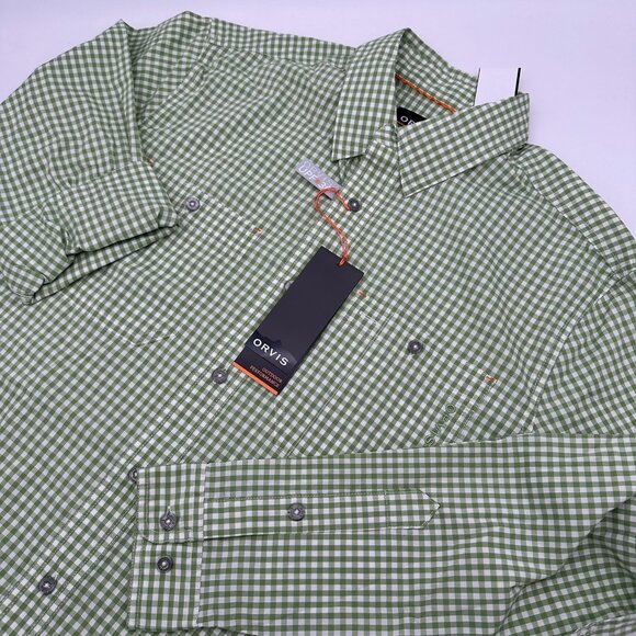 Orvis Men's River Guide 2.0 Active Fit Long Sleeve Shirt, Size M, Mojito Gingham - Picture 1 of 13